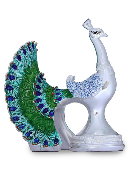 Resin Peacock Made In Silver Plating