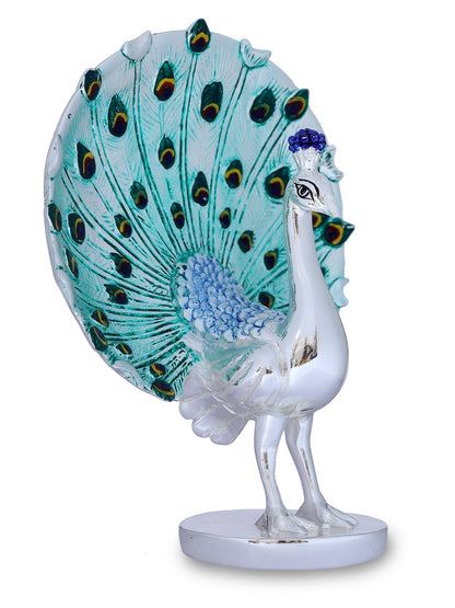 Resin Peacock Made In Silver Plaing