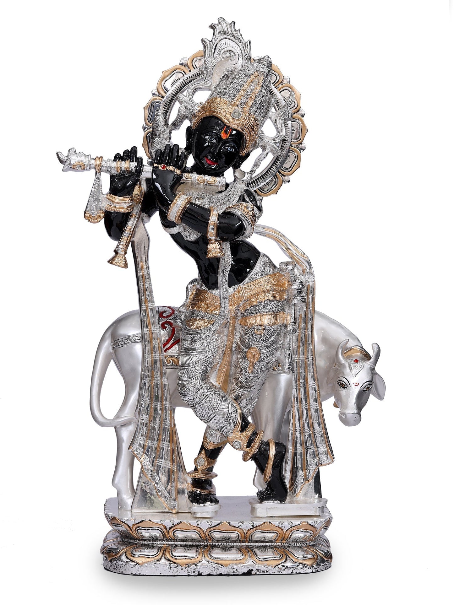 Brass Black Krishna Ji Made In Silver Plating