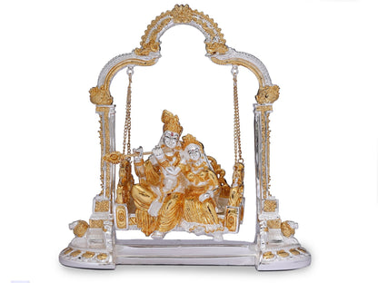 Brass Krishna Radha Made In Silver Plating
