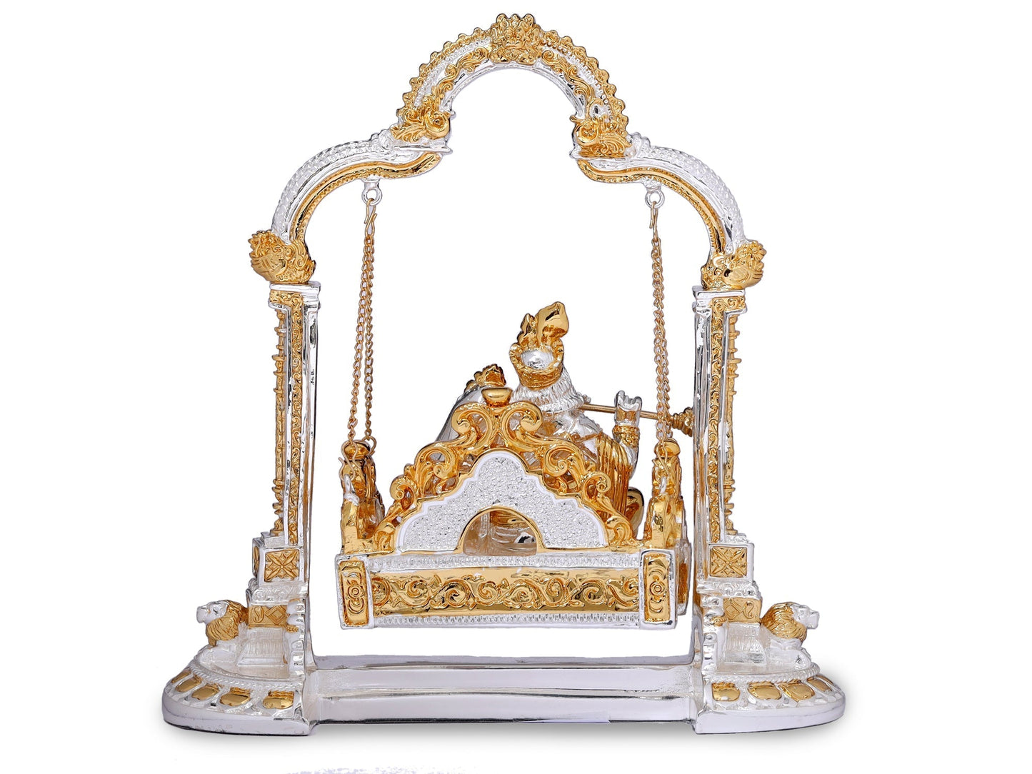 Brass Krishna Radha Made In Silver Plating