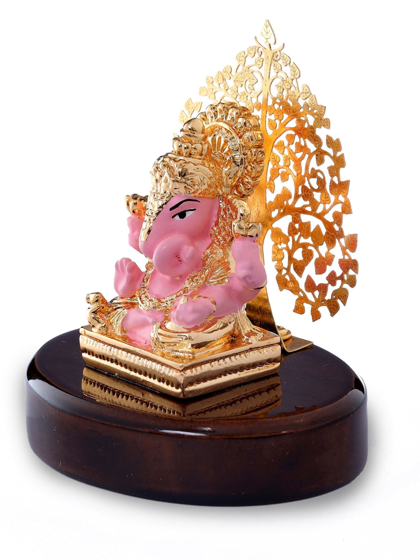 Ganesha Made In Gold Plating Resin Base Material with Pink Dhoti