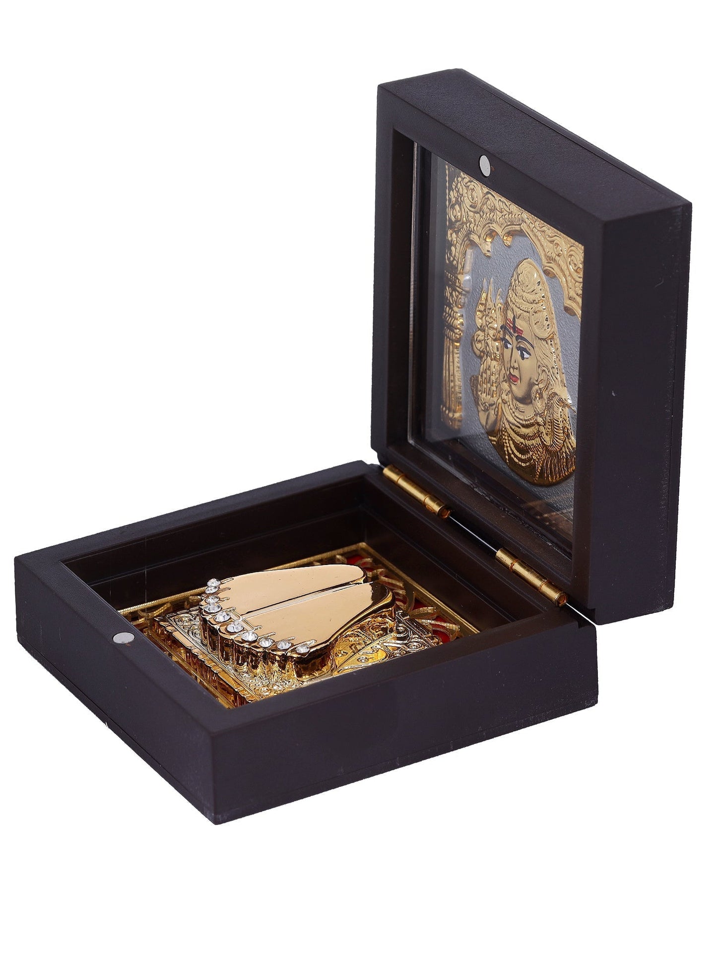 Charan Paduka Made In Gold Foiling Of Shiv Ji