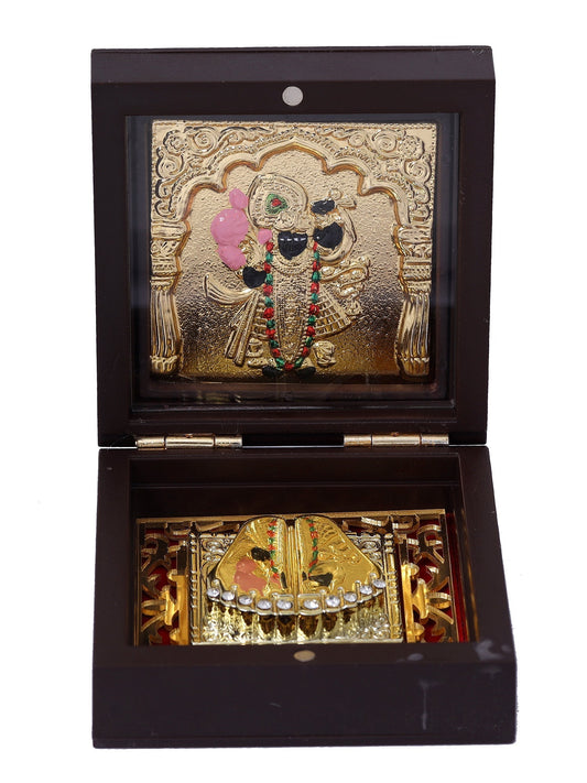 Charan Paduka Made In Gold Foiling Of Krishnaji