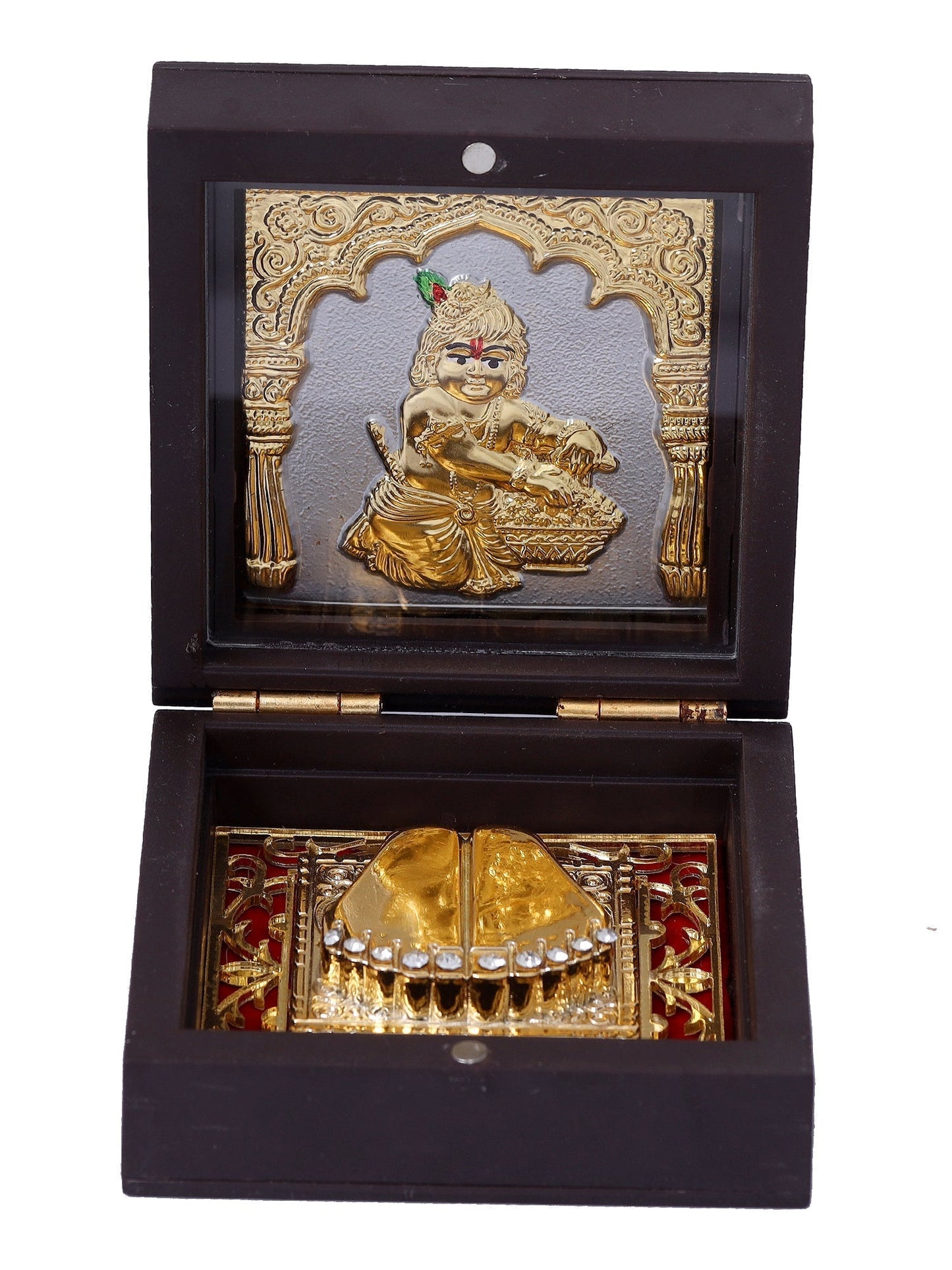 Charan Paduka Made In Gold Foiling Of Krishnaji