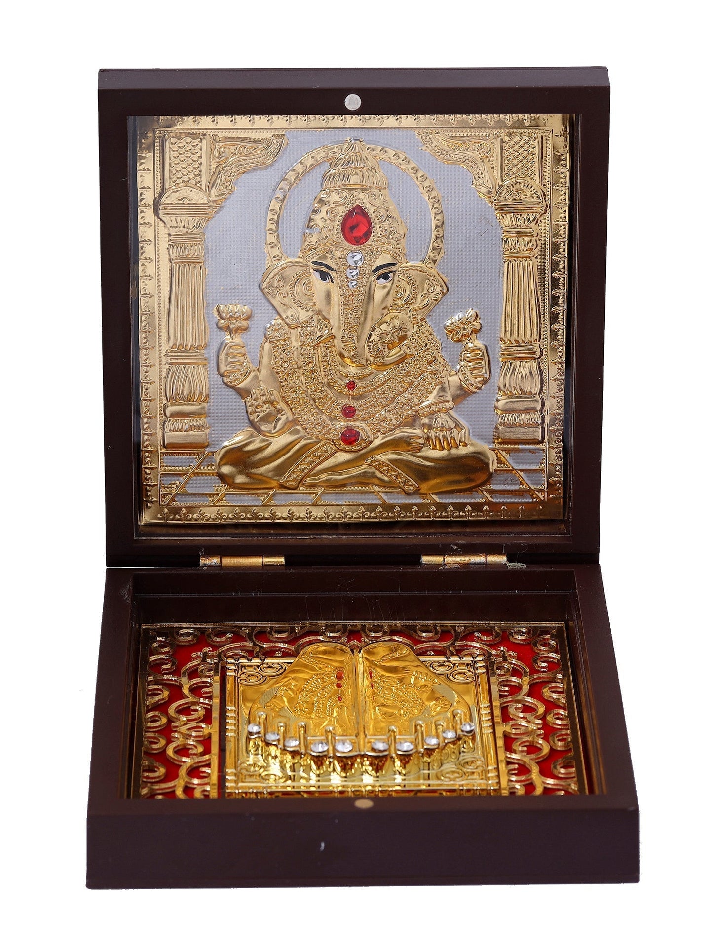 Charan Paduka Made In Gold Foiling Of Ganeshji