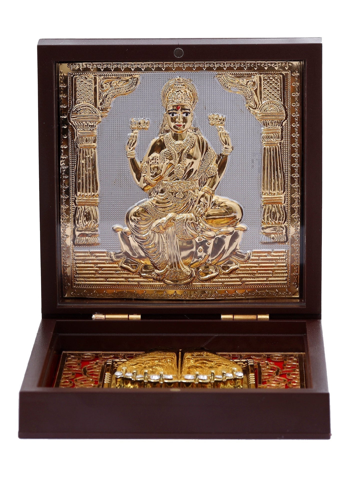 Charan Paduka Made In Gold Foiling Of Laxmiji