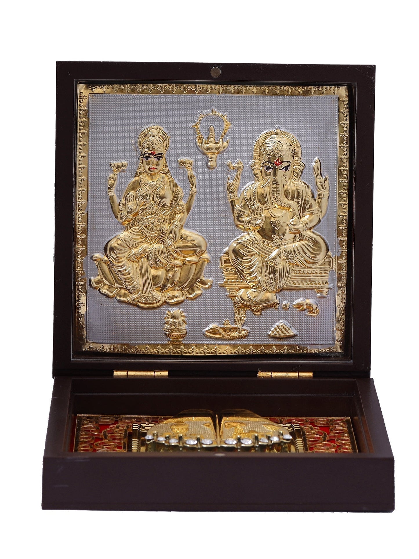 Charn Paduka Made In Gold Foiling Of Ganesh Laxmi