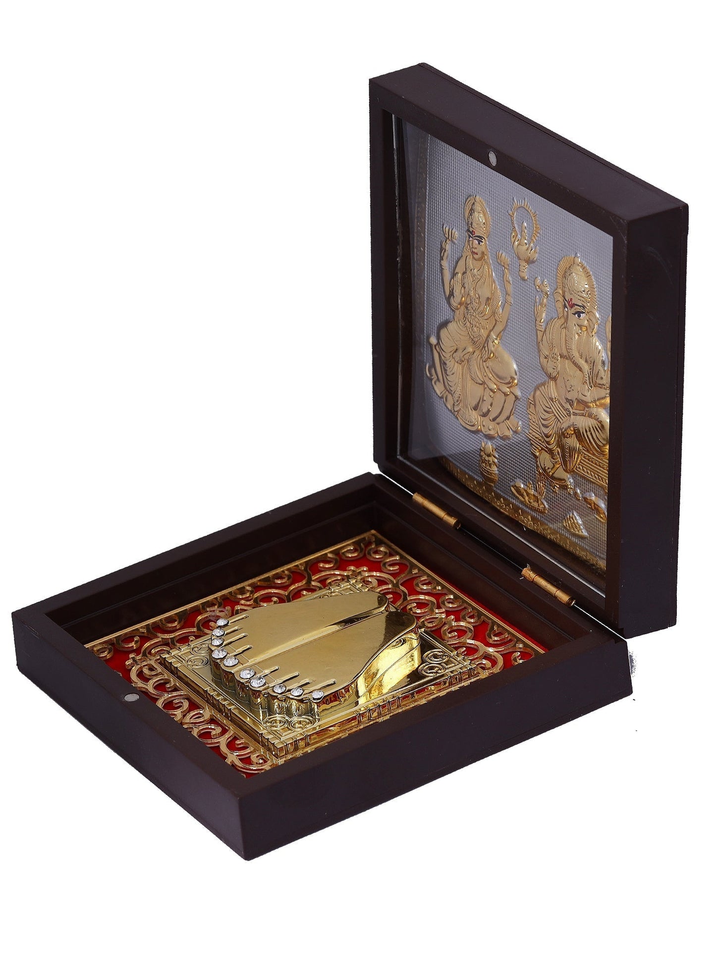 Charn Paduka Made In Gold Foiling Of Ganesh Laxmi