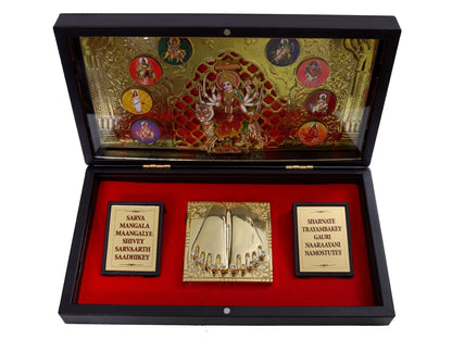 Charan Paduka Made In Gold Foiling Of Mataji