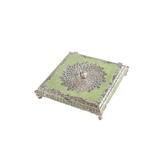 Elegant Jewelry Box with Peacock Lid