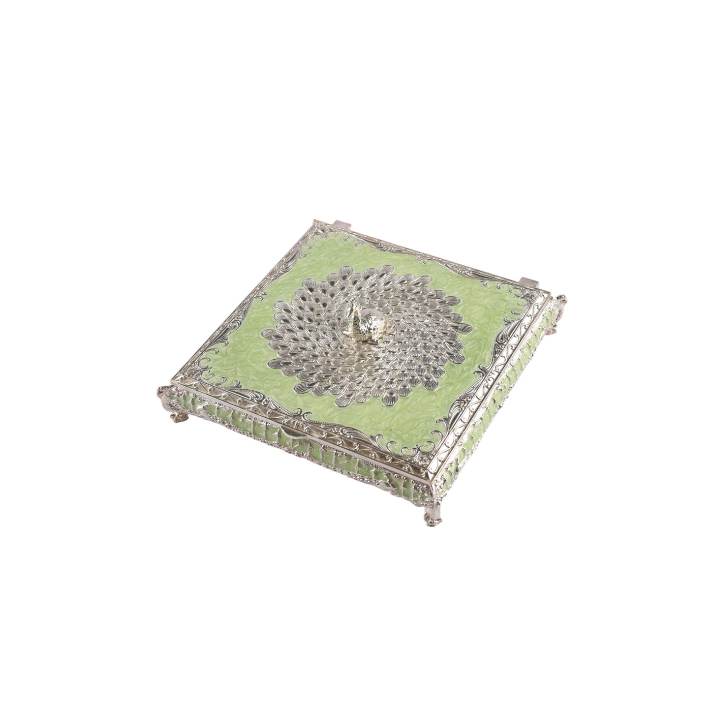 Jewelry Box with Peacock Lid- Small