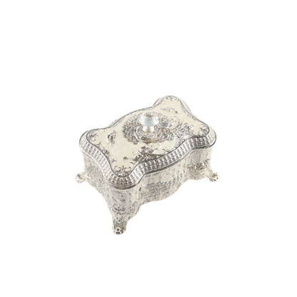 Jewelry Box with Crystal Lid Small - White