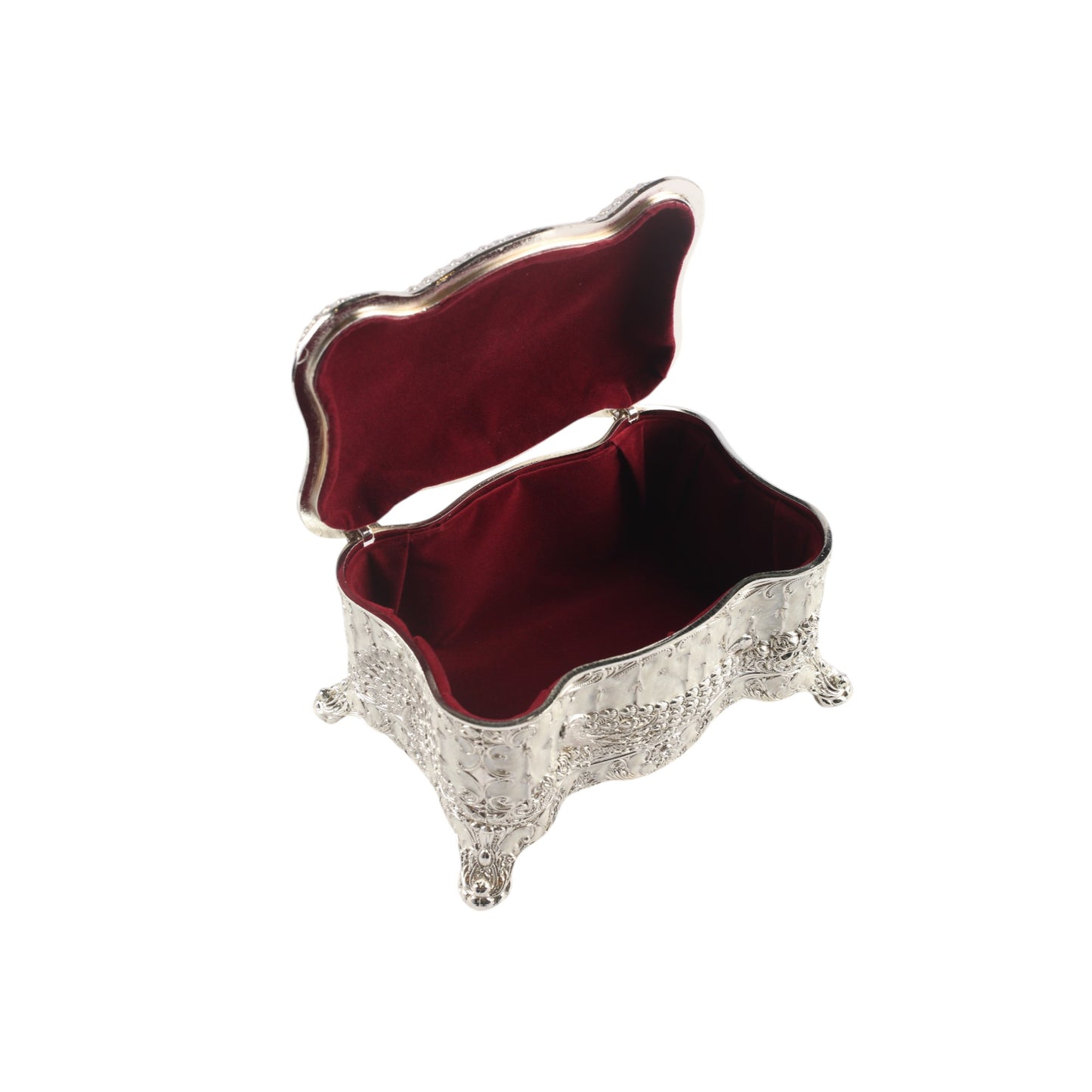 Jewelry Box with Crystal Lid Small - White