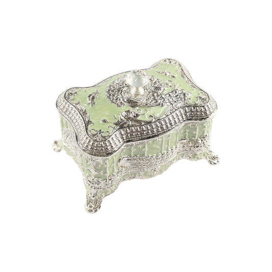 Jewelry Box with Crystal Lid Small - Green
