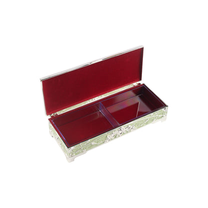 Rectangular Jewelry Box with Peacock Design- Green