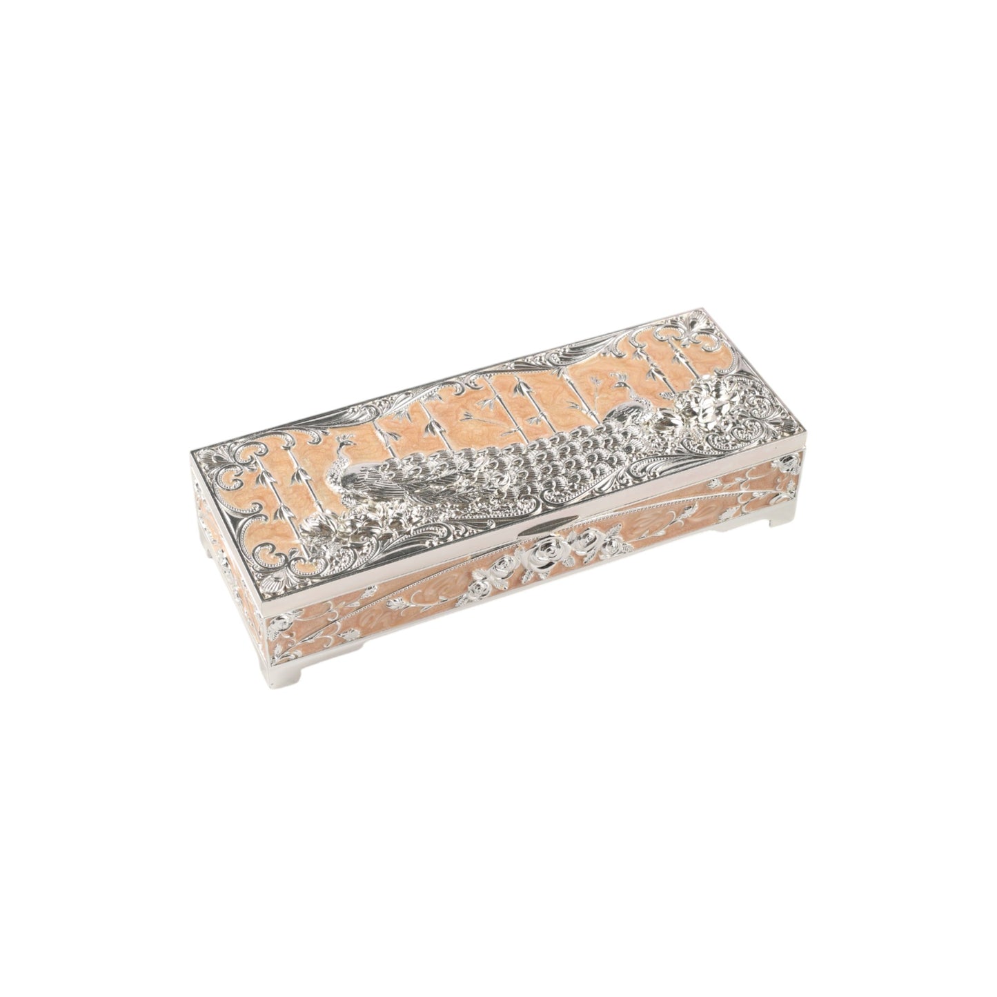 Peacock Rectangular Dry Fruit Box - Two partition