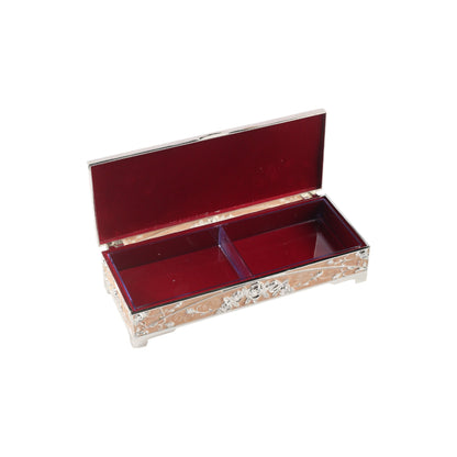 Rectangular Jewelry Box with Peacock Design - Peach
