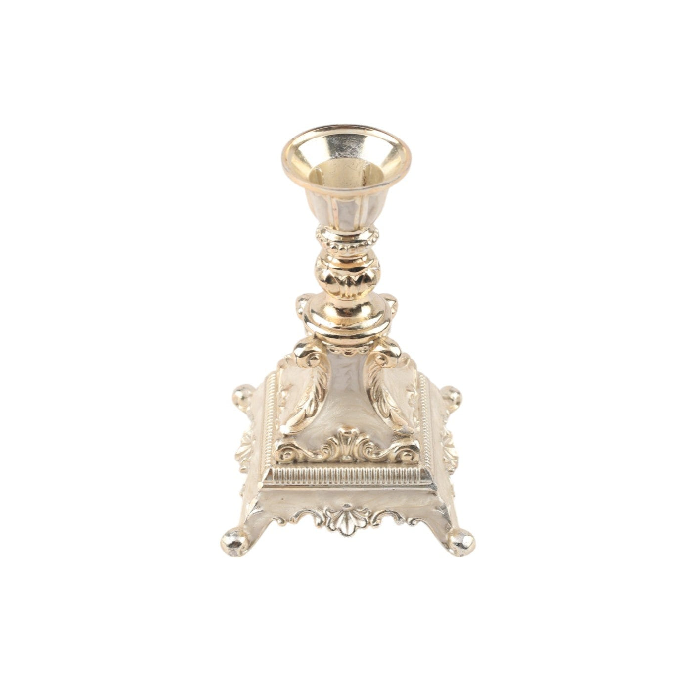 Enamel Silver Plated Candle Stand