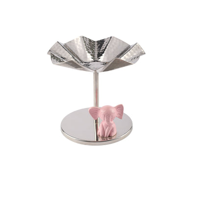 Baby Elephant Silver-Plated Platter with Stand