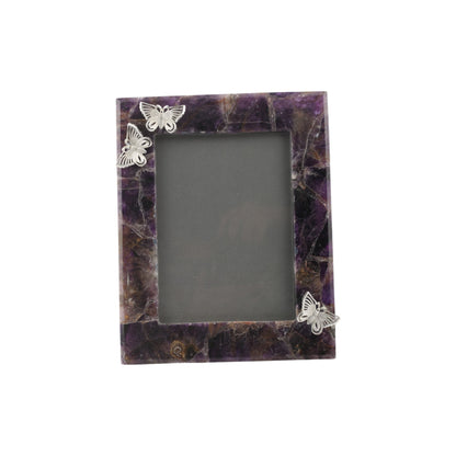 Amethyst Photo Frame with Silver Plated Butterfly