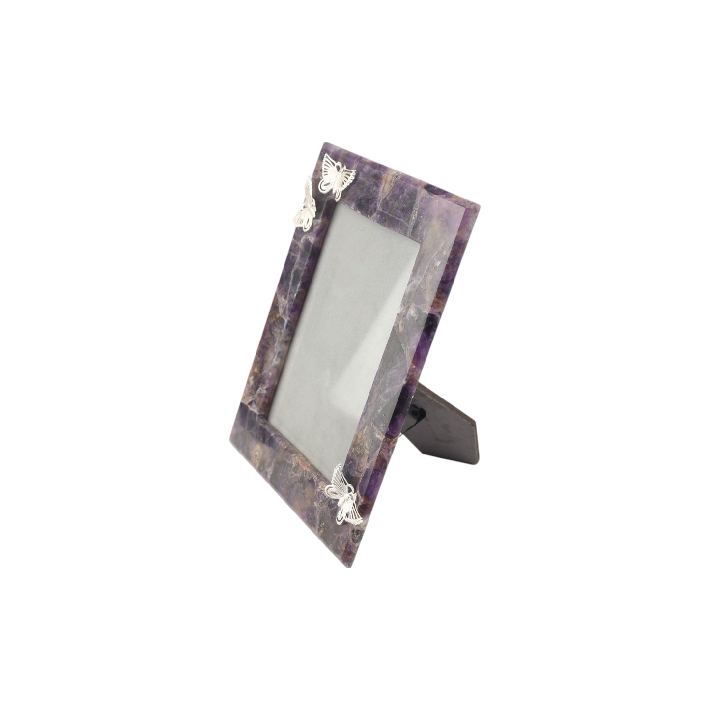 Amethyst Photo Frame with Silver Plated Butterfly