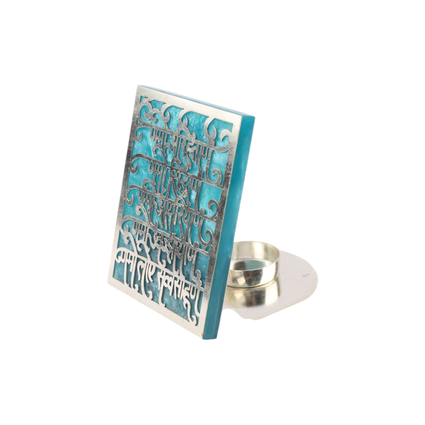 Silver-Plated Ring with Shree Yantra