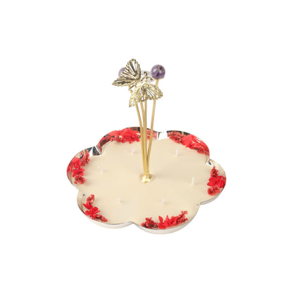 Silver Plated Resin Platter with Candle