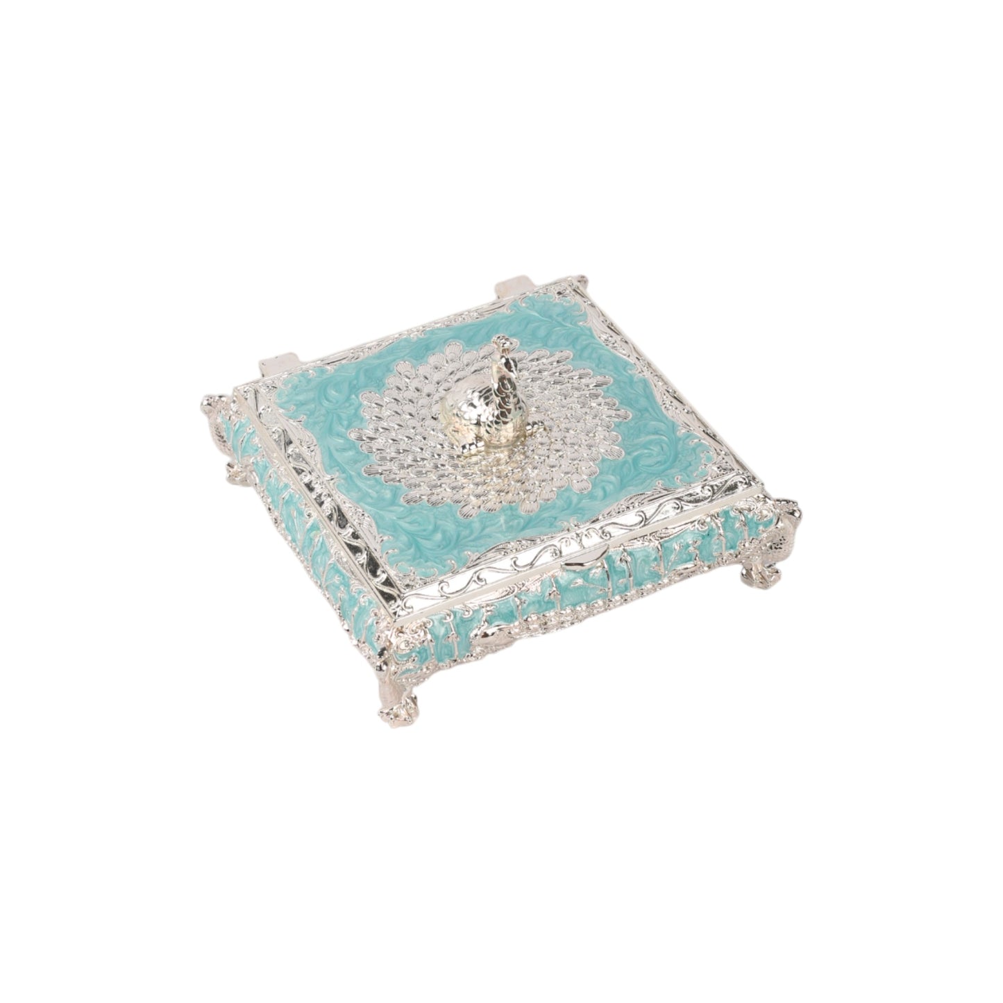 Jewelry Box with Peacock Lid - Large