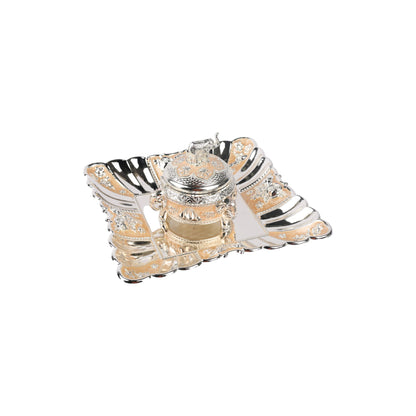 Silver Plated Enamel Tray