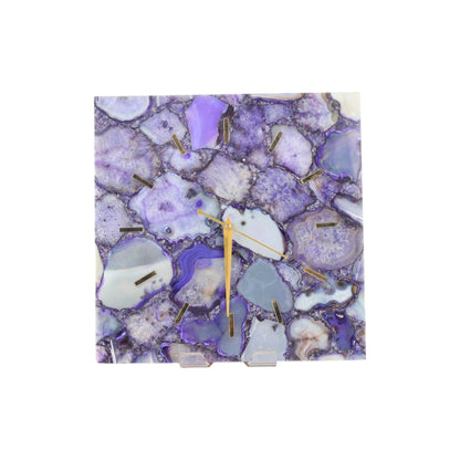 Purple Agate Square Clock