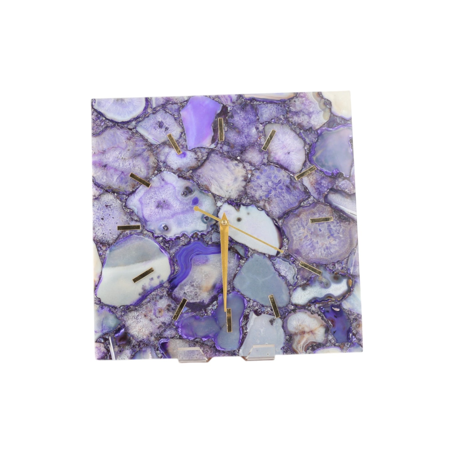 Purple Agate Square Clock