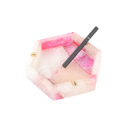Mix Agate (shades of pink) Hexagon Ash Tray