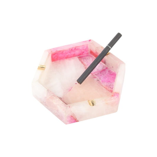 Mix Agate (shades of pink) Hexagon Ash Tray