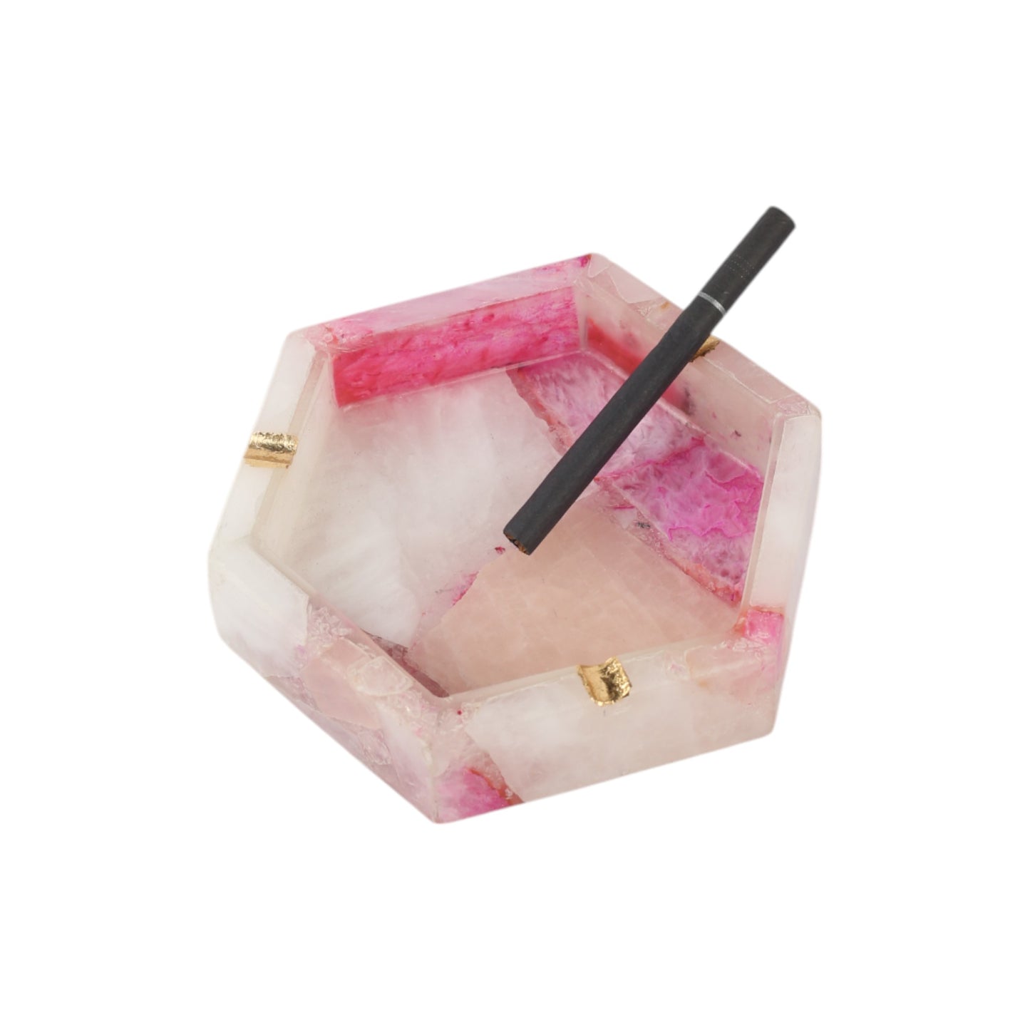 Mix Agate (shades of pink) Hexagon Ash Tray