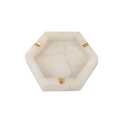 White Hexagon Ash Tray