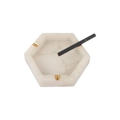 White Hexagon Ash Tray