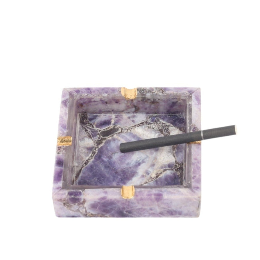 Purple Agate Square Ash Tray