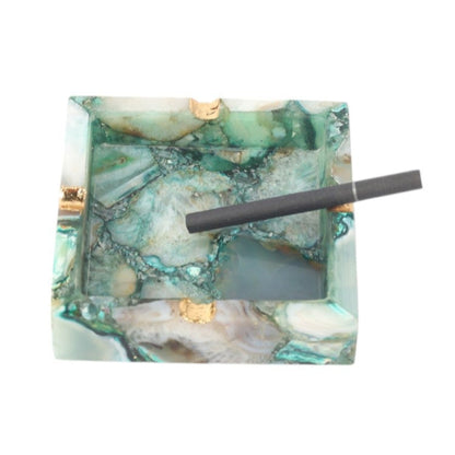 Aqua Agate Square Ash Tray