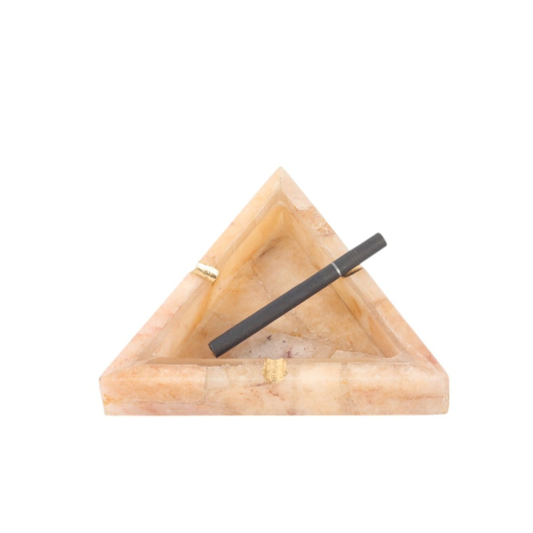 Yellow Quartz Triangle Ash Tray