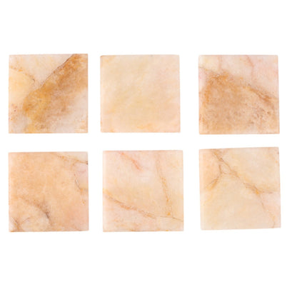Rose Quartz Square Coaster Set