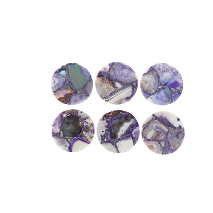 Purple Agate Round Coaster Set