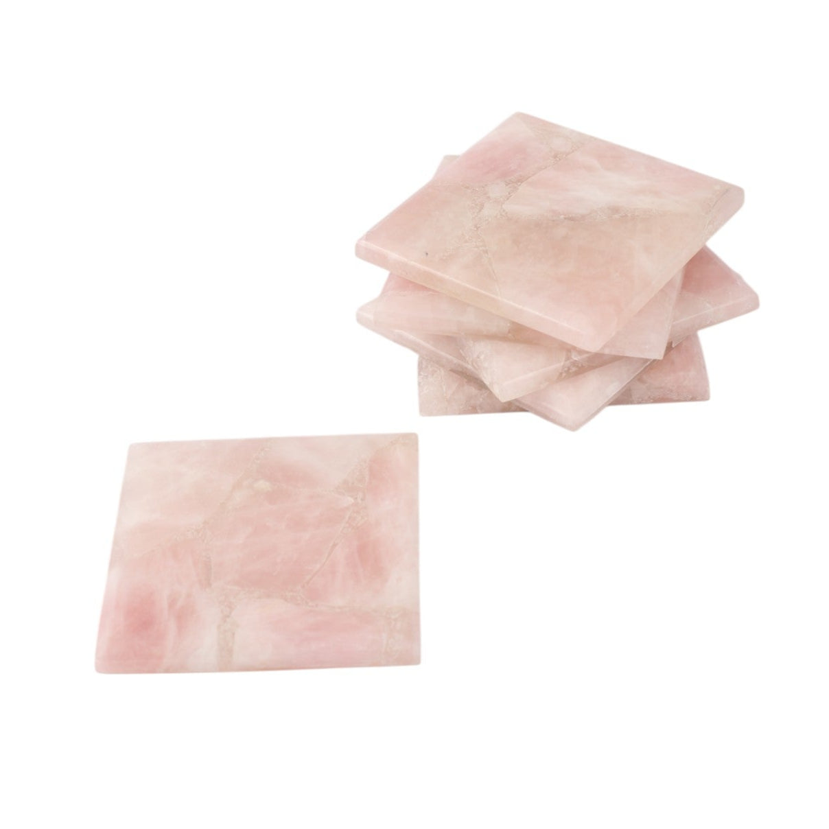 Rose Quartz Square Coaster Set