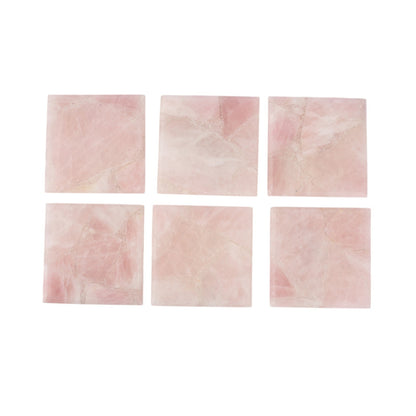 Rose Quartz Square Coaster Set
