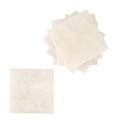 White Square Coaster Set