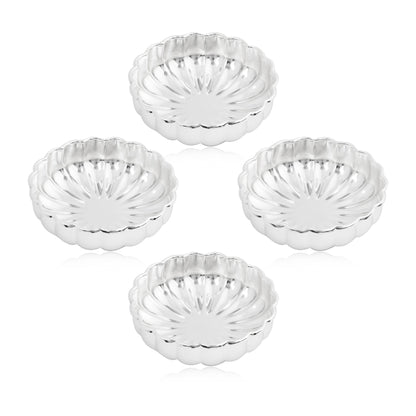 Fluted Design Silver Bowls Set of 2