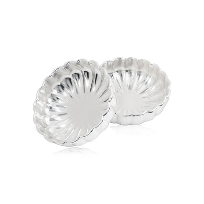 Fluted Design Silver Bowls Set of 2