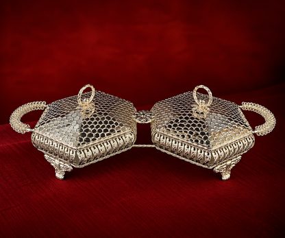 Silver Plated Hexagon Bowl Set