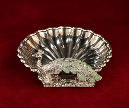 Peacock Silver-Plated Serving Platter green colour