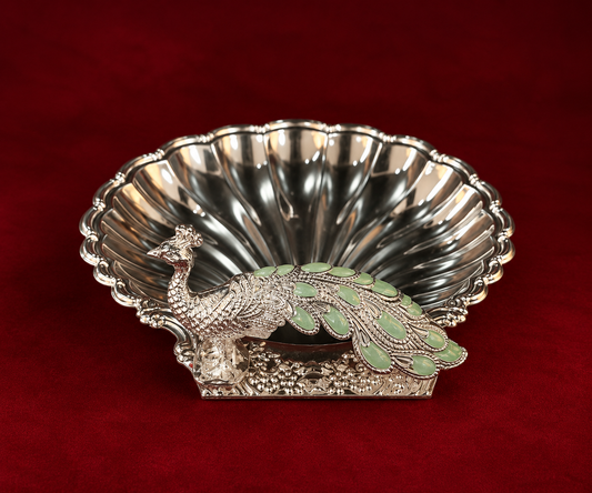 Peacock Silver-Plated Serving Platter green colour